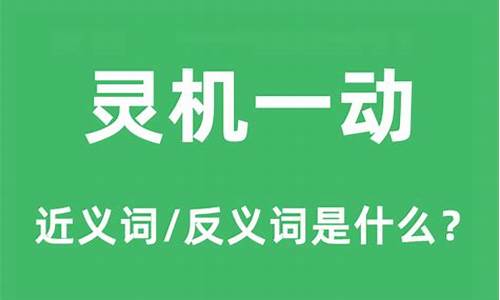 灵机一动的意思_灵机一动的意思及造句