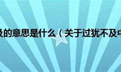 过犹不及的意思中的及的意思什么_过犹不及中的及的意思是什么