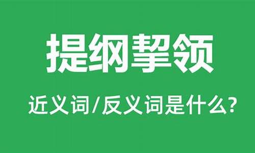 提纲挈领是什么意思解释_提纲挈领是什么意思解释词语